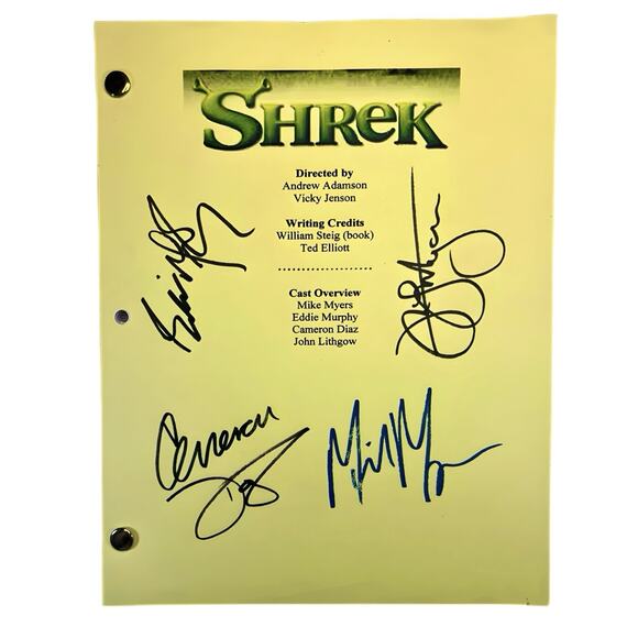 Shrek Movie Script Signed by Cast Members | Autograph Screenplay Collectible - Picture 1 of 6